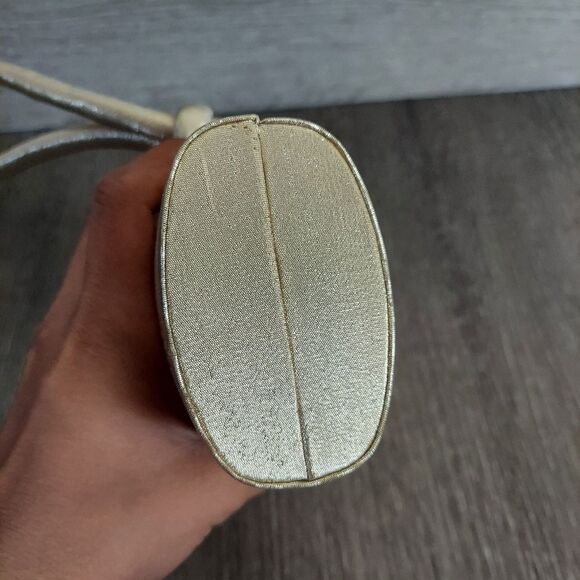 Vintage Daniel Ames Gold Shimmer Grab Bag Knot Handle Clutch Wristlet Bag - Picture 5 of 9